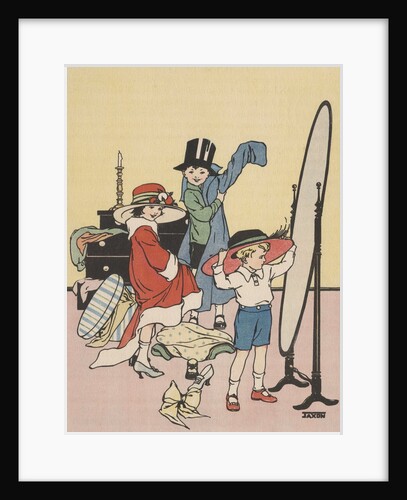 Children playing dress up by Anonymous