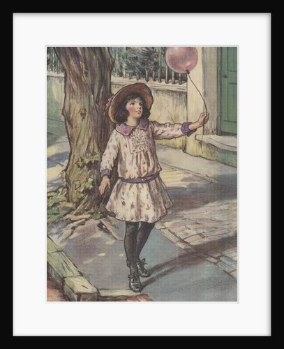 Girl holding balloon by Anonymous