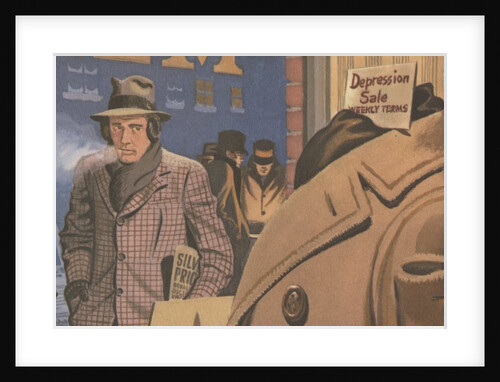 Man looking at coat for sale during Great Depression by Anonymous
