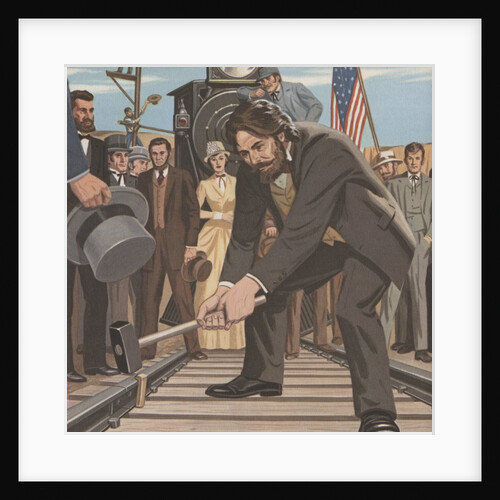 Last spike of the first transcontinental railroad by Anonymous