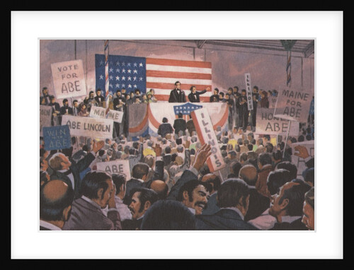 Abraham Lincoln campaigning for president by Anonymous
