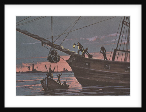 Colonists smuggling in Boston harbor, 1768 by Anonymous