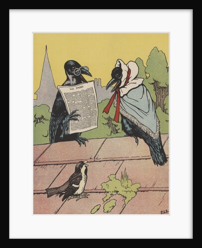 Crow couple sitting on roof by Anonymous