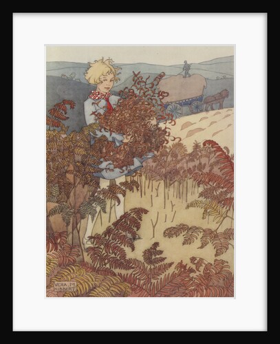 Child gathering ferns by Anonymous