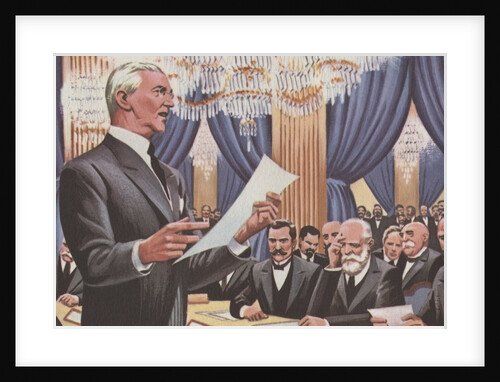 Woodrow Wilson pressing for League of Nations at Paris Peace Conference in 1919 by Anonymous