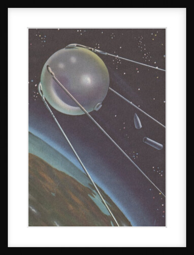 Sputnik I orbiting around Earth by Anonymous