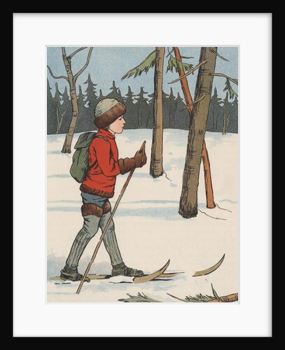 Boy cross-country skiing by Anonymous