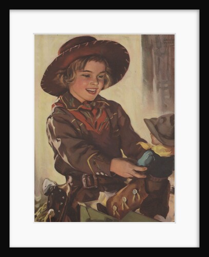 Cowgirl with doll by Anonymous