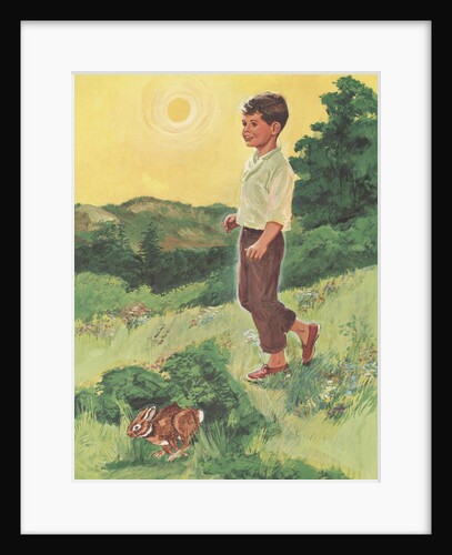 Boy walking outdoors by Anonymous