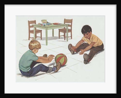 Boys playing with ball by Anonymous