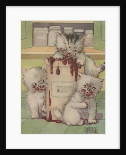 Kittens eating jam by Anonymous