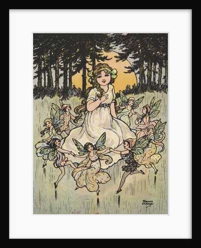 Fairies dancing around girl by Anonymous