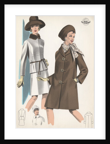 Models wearing suit and coat by Anonymous