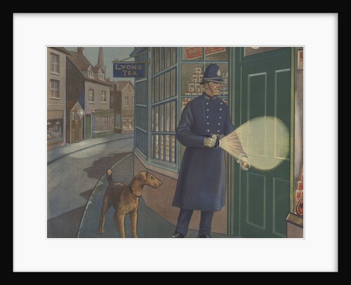 Police officer and his dog making rounds by Anonymous