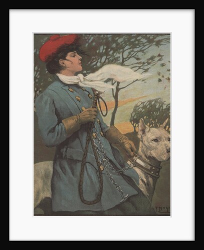 Woman and pet dog by Anonymous