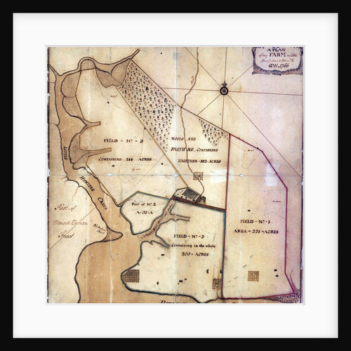Map of farm and surrounding area drawn by George Washington