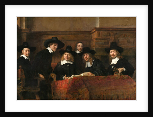 The Syndics: the Sampling Officials (Wardens) of the Amsterdam Drapers Guild by Rembrandt Harmensz van Rijn