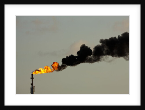 Flames and smoke billow from natural gas flare at Valero Oil Refinery by Anonymous