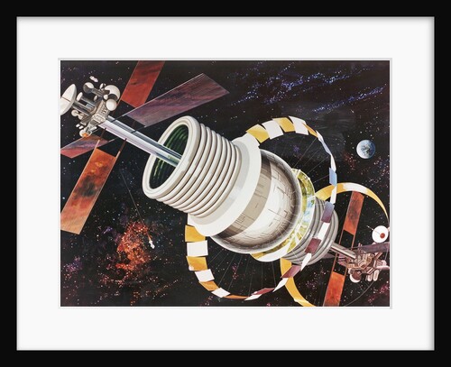 Exterior view of a Bernal Sphere space colony for 10,000 people by Anonymous