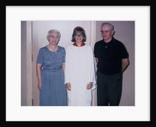 Grade school graduate with her grandparents, ca. 1966 by Anonymous