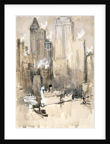 Fruit Boat, or New York City from Our Brooklyn Flat by Joseph Pennell
