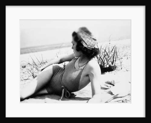 Young woman at the beach, ca. 1938 by Anonymous