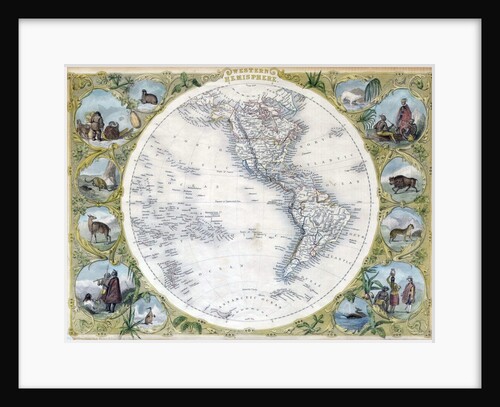 Map of the Western Hemisphere by John Tallis