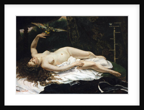 Woman with a Parrot by Gustave Courbet