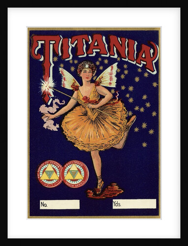 Czech English cotton label with Titania by Anonymous