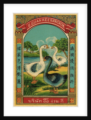 Thai cotton label with geese by Anonymous