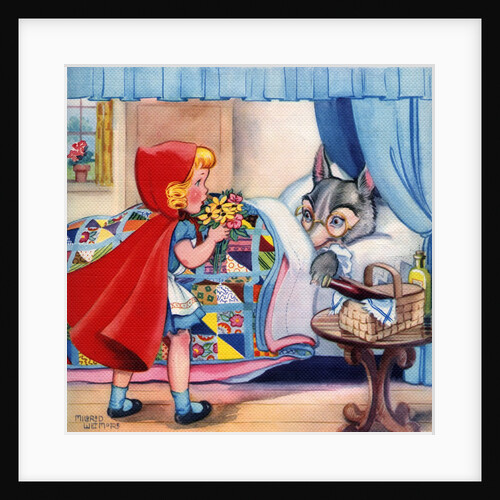 Big Bad Wolf disguised in grandmother's bed by Anonymous