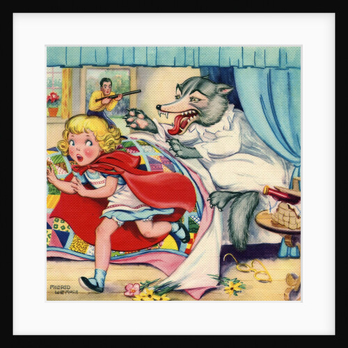 Big Bad Wolf attacking Little Red Riding Hood by Anonymous