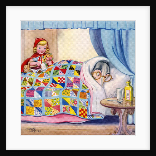 Big Bad Wolf hiding in grandmother's bed by Anonymous