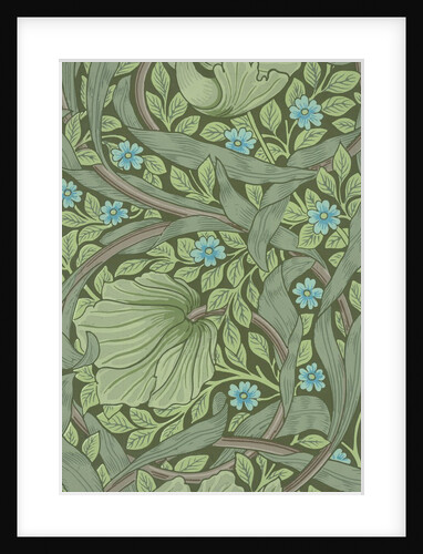 William Morris wallpaper sample with Forget-Me-Nots by Anonymous