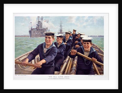 Boys Own Paper colour insert circa 1900 showing sailors from the Swiftsure class Battleship HMS Triumph. Taken from a painting by Charles M Padday titled "We All Love Jack". by Anonymous