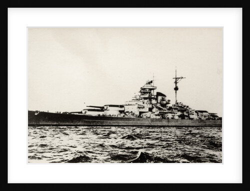 The German battleship Bismarck of the German Kriegsmarine during early World War II by Anonymous