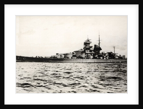 The German battleship Tirpitz at sea, early in World War II by Anonymous