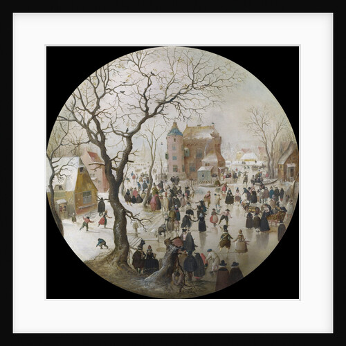 A Winter Scene with Skaters Near a Castle by Hendrick Avercamp
