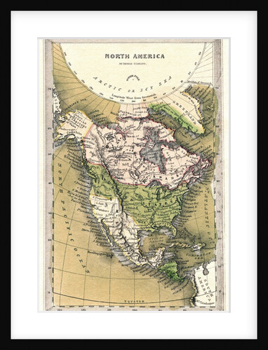 Vintage map of North America by Thomas Starling