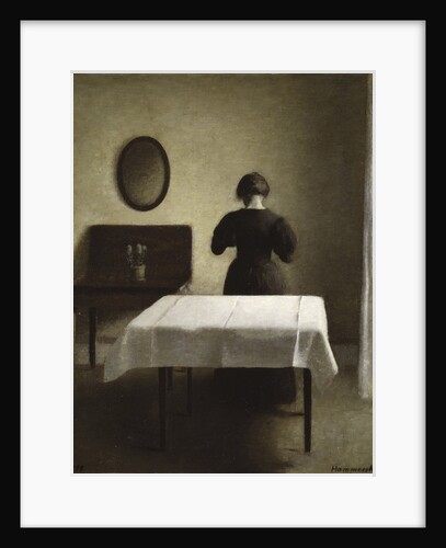 Untitled (Woman with Her Back Turned in a Dark Domestic Interior) by Vilhelm Hammershoi
