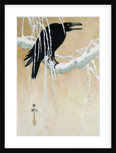 Raven on a Snowy Branch by Koson Ikeda