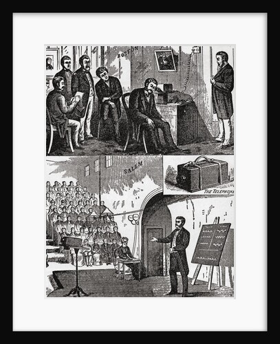 Alexander Graham Bell demonstrating telephone by Anonymous