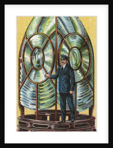 Illustration of the glass lamp or lantern of lighthouse by Anonymous