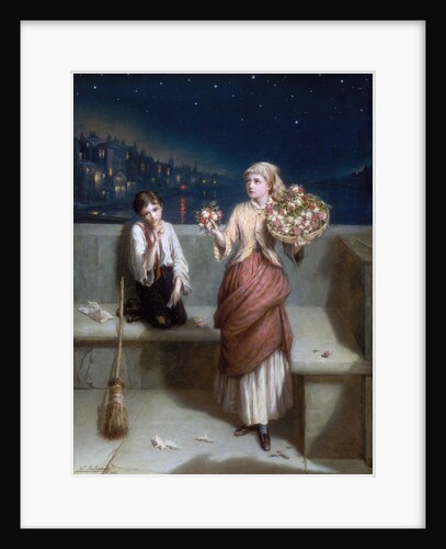 A London Crossing Sweeper and Flower Girl by Augustus Edward Mulready