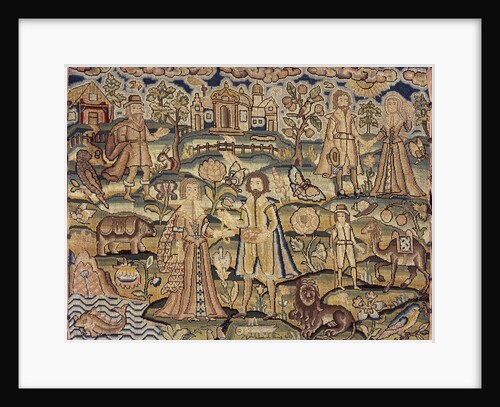 Detail of Stuart period embroidery panel by Anonymous