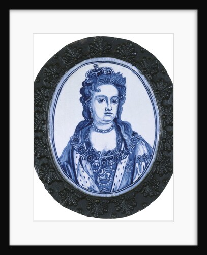 Delft plaque portraying Queen Anne by Anonymous