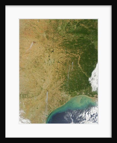 Satellite View of Fires in Texas and Oklahoma by Anonymous