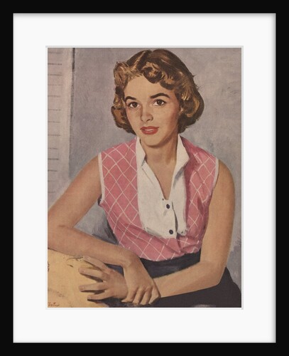 Young woman in pink blouse by Anonymous