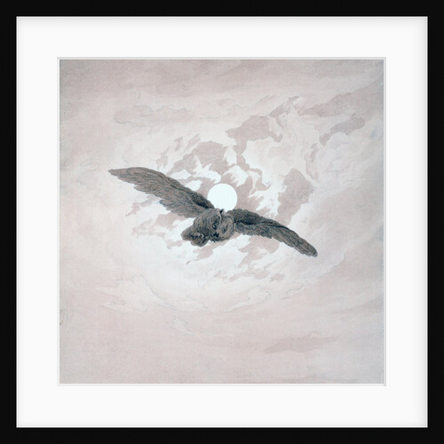 Owl Flying against a Moonlit Sky by Caspar David Friedrich