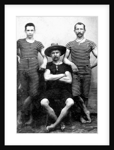 Three men are ready to swim, ca. 1885. by Anonymous